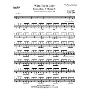 When You're Gone (feat. Melanie C) - Bryan Adams - Full Drum Transcription / Drum Sheet Music - DrumScoreWorld.com