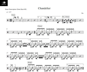 Chandelier - Sia - Full Drum Transcription / Drum Sheet Music - Drum Sheet MX
