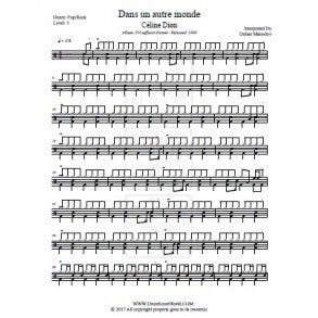 Dans Un Autre Monde - Celine Dion - Full Drum Transcription / Drum Sheet Music - DrumScoreWorld.com
