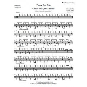 Done for Me - Charlie Puth - Full Drum Transcription / Drum Sheet Music - DrumScoreWorld.com