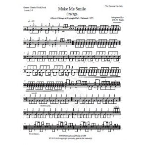 Make Me Smile - Chicago - Full Drum Transcription / Drum Sheet Music - DrumScoreWorld.com