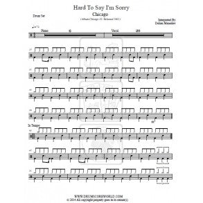 Hard to Say I'm Sorry - Chicago - Full Drum Transcription / Drum Sheet Music - DrumScoreWorld.com