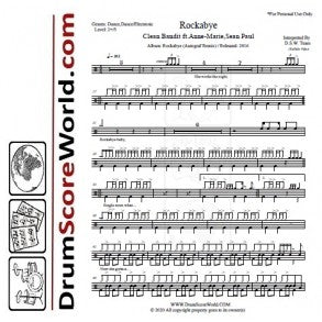 Rockabye - Clean Bandit - Full Drum Transcription / Drum Sheet Music - DrumScoreWorld.com