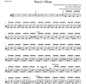Stacy's Mom - Fountains of Wayne - Full Drum Transcription / Drum Sheet Music - Aaron Reinhard