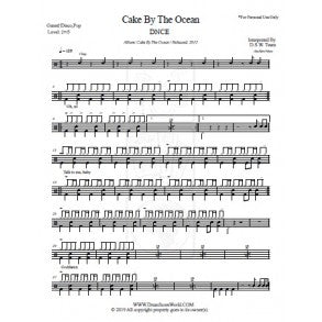 Cake by the Ocean - DNCE - Full Drum Transcription / Drum Sheet Music - DrumScoreWorld.com