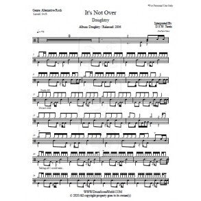 It's Not Over - Chris Daughtry - Full Drum Transcription / Drum Sheet Music - DrumScoreWorld.com