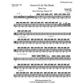 Groove Is in the Heart - Deee Lite - Full Drum Transcription / Drum Sheet Music - DrumScoreWorld.com