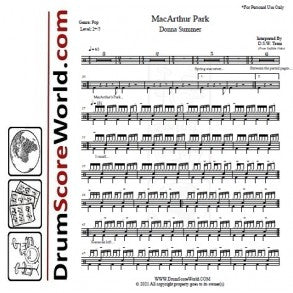MacArthur Park - Donna Summer - Full Drum Transcription / Drum Sheet Music - DrumScoreWorld.com