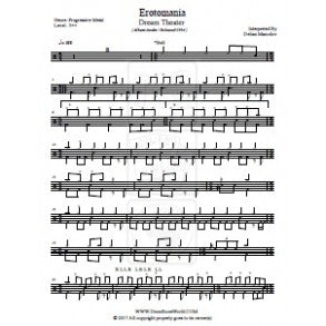 Erotomania - Dream Theater - Full Drum Transcription / Drum Sheet Music - DrumScoreWorld.com