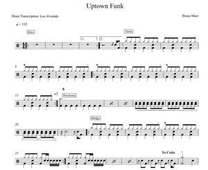 Uptown Funk (feat. Bruno Mars) - Mark Ronson - Full Drum Transcription / Drum Sheet Music - Leo Alvarado