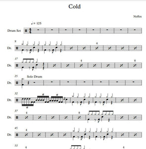 Cold - Neffex - Simplified Drum Transcription / Drum Sheet Music - Rafli