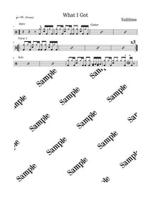 What I Got - Sublime - Full Drum Transcription / Drum Sheet Music - KiwiDrums