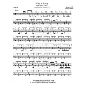 Sing a Song - Earth, Wind & Fire - Full Drum Transcription / Drum Sheet Music - DrumScoreWorld.com