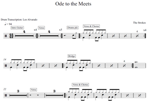 Ode to the Meets - The Strokes - Full Drum Transcription / Drum Sheet Music - Leo Alvarado