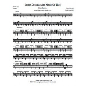 Sweet Dreams (Are Made of This) - Eurythmics - Full Drum Transcription / Drum Sheet Music - DrumScoreWorld.com
