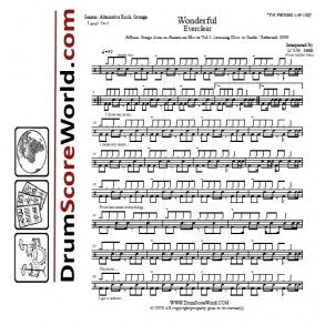 Wonderful - Everclear - Full Drum Transcription / Drum Sheet Music - DrumScoreWorld.com