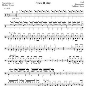 Stick It Out - Rush - Full Drum Transcription / Drum Sheet Music - Drumm Transcriptions