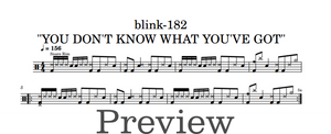 You Don't Know What You've Got - Blink 182 - Full Drum Transcription / Drum Sheet Music - DrumonDrummer
