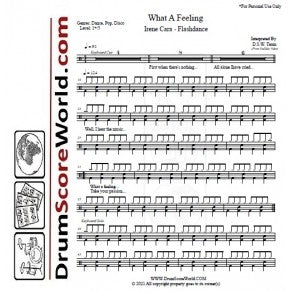 Flashdance...What a Feeling - Irene Cara - Full Drum Transcription / Drum Sheet Music - DrumScoreWorld.com
