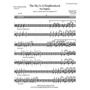 The Sky Is a Neighborhood - Foo Fighters - Full Drum Transcription / Drum Sheet Music - DrumScoreWorld.com
