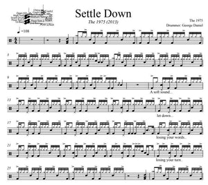 Settle Down - The 1975 - Full Drum Transcription / Drum Sheet Music - DrumSetSheetMusic.com