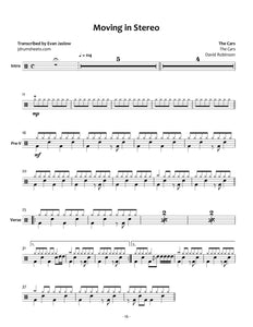 Moving in Stereo - The Cars - Full Drum Transcription / Drum Sheet Music - Jaslow Drum Sheets