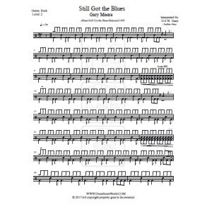 Still Got the Blues - Gary Moore - Full Drum Transcription / Drum Sheet Music - DrumScoreWorld.com