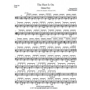 The Heat Is On - Glenn Frey - Full Drum Transcription / Drum Sheet Music - DrumScoreWorld.com