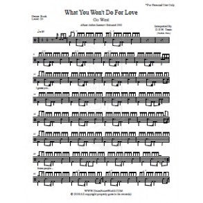 What You Won't Do for Love - Go West - Full Drum Transcription / Drum Sheet Music - DrumScoreWorld.com