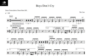 Boys Don't Cry - The Cure - Full Drum Transcription / Drum Sheet Music - Drum Sheet MX