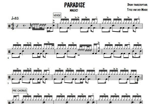 Paradise - Magic! - Full Drum Transcription / Drum Sheet Music - Titus van der Woude