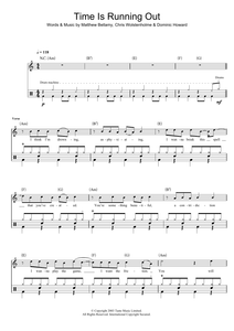 Time Is Running Out - Muse - Full Drum Transcription / Drum Sheet Music - SheetMusicDirect D