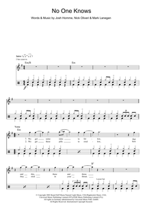 No One Knows - Queens of the Stone Age - Full Drum Transcription / Drum Sheet Music - SheetMusicDirect D44691