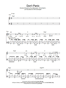 Don't Panic - Coldplay - Full Drum Transcription / Drum Sheet Music - SheetMusicDirect D
