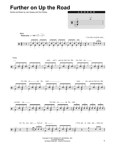 Further on Up the Road - Eric Clapton - Full Drum Transcription / Drum Sheet Music - SheetMusicDirect DT