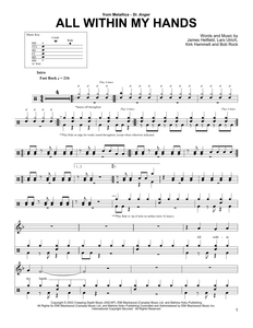 All Within My Hands - Metallica - Full Drum Transcription / Drum Sheet Music - SheetMusicDirect DT