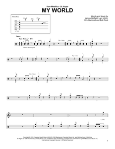 My World - Metallica - Full Drum Transcription / Drum Sheet Music - SheetMusicDirect DT