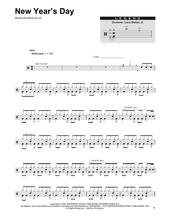 New Year's Day - U2 (The Band) - Full Drum Transcription / Drum Sheet Music - SheetMusicDirect DT