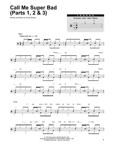 Call Me Super Bad (Parts 1, 2 & 3) - James Brown - Full Drum Transcription / Drum Sheet Music - SheetMusicDirect DT