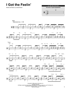 I Got the Feelin' - James Brown - Full Drum Transcription / Drum Sheet Music - SheetMusicDirect DT
