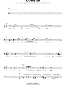 Otherside - Red Hot Chili Peppers - Full Drum Transcription / Drum Sheet Music - SheetMusicDirect DT