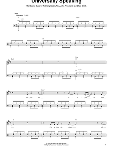 Universally Speaking - Red Hot Chili Peppers - Full Drum Transcription / Drum Sheet Music - SheetMusicDirect DT