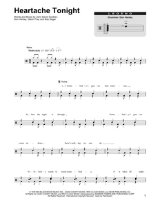 Heartache Tonight - Eagles - Full Drum Transcription / Drum Sheet Music - SheetMusicDirect DT