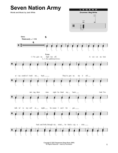 Seven Nation Army - The White Stripes - Full Drum Transcription / Drum Sheet Music - SheetMusicDirect DT185604