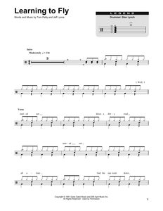 Learning to Fly - Tom Petty - Full Drum Transcription / Drum Sheet Music - SheetMusicDirect DT