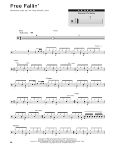 Free Fallin' - Tom Petty - Full Drum Transcription / Drum Sheet Music - SheetMusicDirect DT176304