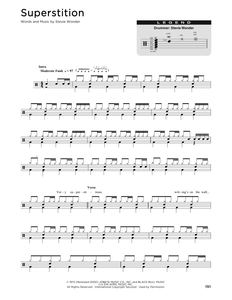 Superstition - Stevie Wonder - Full Drum Transcription / Drum Sheet Music - SheetMusicDirect DT176334