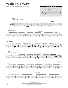 Walk This Way - Aerosmith - Full Drum Transcription / Drum Sheet Music - SheetMusicDirect DT176314