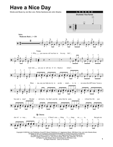Have a Nice Day - Bon Jovi - Full Drum Transcription / Drum Sheet Music - SheetMusicDirect DT