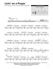 Livin' on a Prayer - Bon Jovi - Full Drum Transcription / Drum Sheet Music - SheetMusicDirect DT177068